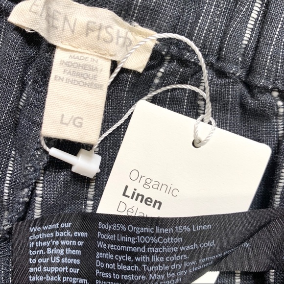 SOLD-NWT Eileen Fisher Linen Pinstripe Pants - Picture 6 of 8